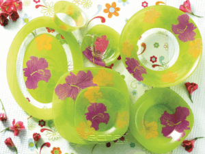 سرویس آرکوپال38 پارچه لومینارک hibiscus-green-big