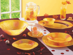 سرویس  آرکوپال  46 پارچه  Snowflakes Orange_سنو فلکس اورنج