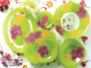 خرید و قیمت سرویس لومینارک فرانسه19 پارچه لومینارک  hibiscus-green-big