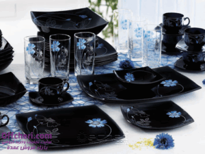 سرویس  آرکوپال 38 پارچه indigo_flowers_black