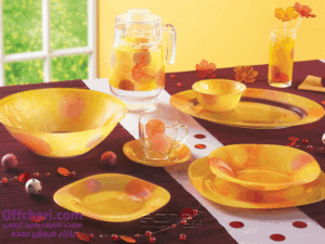 خرید و قیمت سرویس لومینارک فرانسه45 پارچه اسنو فلکس نارنجیsnow-flakes-orange