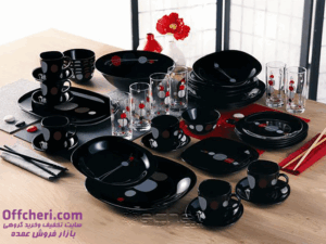 خرید و قیمت سرویس لومینارک فرانسه19 پارچه کیوکو مشکی kyoko_black