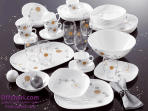 خرید و قیمت سرویس لومینارک فرانسه44 پارچه سیکویینز سفید sequins_white