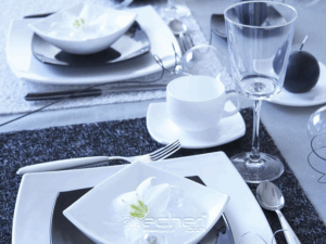 خرید و قیمت سرویس لومینارک فرانسه26 پارچه کوادراتو سفید Quadrato white