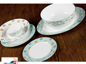 سرویس آرکوپال 26 پارچه بورمیولی گردمدل شکوفه سبز - Bormioli Dinnerware Set