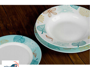 سرویس آرکوپال 26 پارچه بورمیولی گرد مدل فلورانس سبز - Bormioli Dinnerware Set