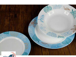 سرویس آرکوپال 26 پارچه بورمیولی گرد مدل فلورانس آبی - Bormioli Dinnerware Set