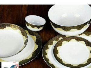 سرویس آرکوپال 26 پارچه بورمیولی گرد مدل اطلسی مشکی - Bormioli Dinnerware Set