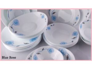 سرویس آرکوپال بورمیولی 26 پارچه بیضی مدل رز فانتزی آبی   BORMIOLI PROMETEO 26 PCS DINNERWARE SET