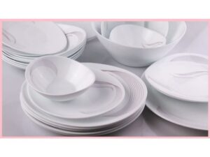 سرویس آرکوپال بورمیولی 26 پارچه بیضی مدل شمل بنفش   BORMIOLI PROMETEO 26 PCS DINNERWARE SET