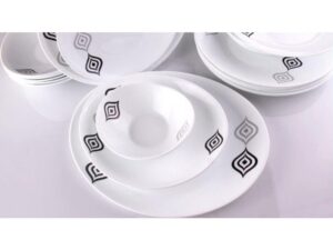 سرویس آرکوپال بورمیولی 26 پارچه بیضی مدل واسیلی مشکی - BORMIOLI PROMETEO 26 PCS DINNERWARE SET