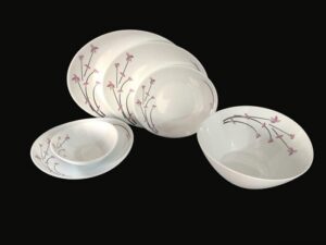 سرویس آرکوپال بورمیولی 26 پارچه بیضی مدل یاس صورتی - BORMIOLI PROMETEO 26 PCS DINNERWARE SET