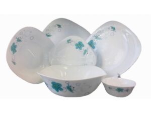 سرویس آرکوپال بورمیولی 26 پارچه مربع مدل آیکومی سبز - BORMIOLI PARMA 26 PCS DINNERWARE SET